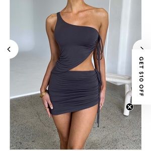 Stormi Skirt and Top Set in Charcoal